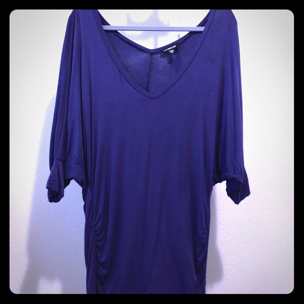 Bebe Purple 3/4 Sleeve Tunic Top!